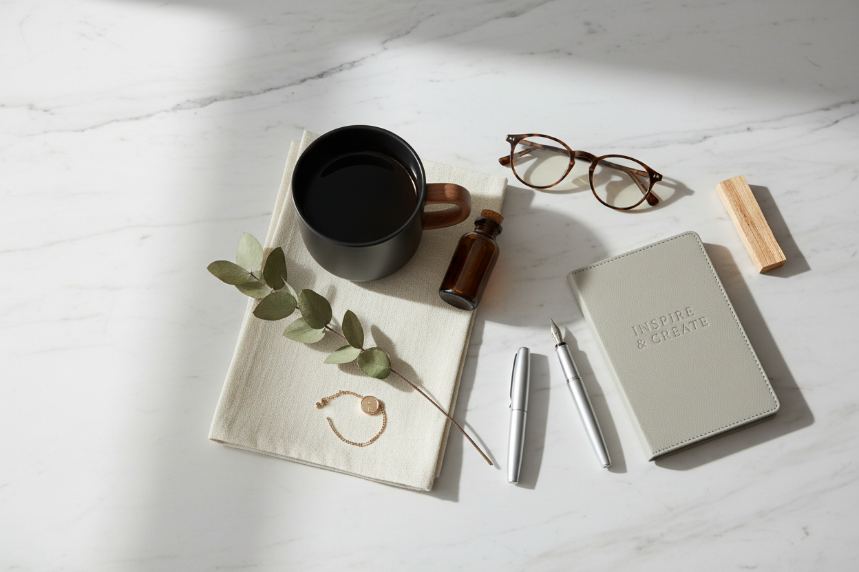 Professional lifestyle flat lay